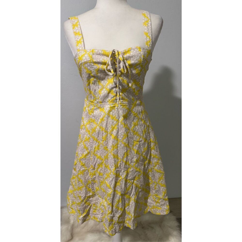 Diane Von Furstenberg luxe lace up henna diamonds print mini dress 6 - Picture 2 of 13